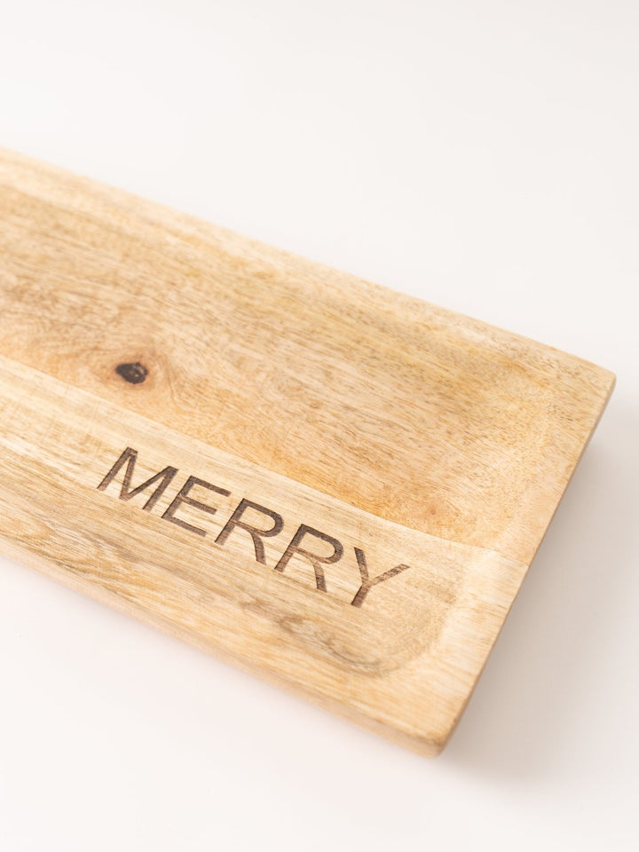 Merry Engraved Wood Cheese Board