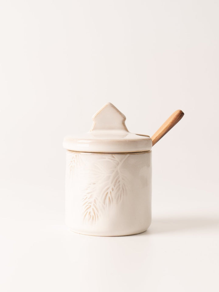 Sugar Pot and Wooden Spoon