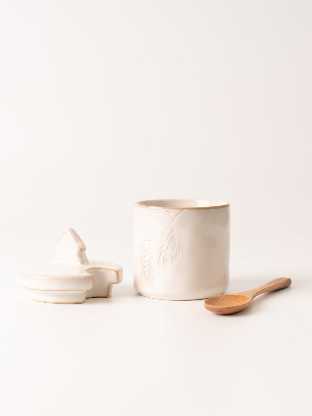 Sugar Pot and Wooden Spoon