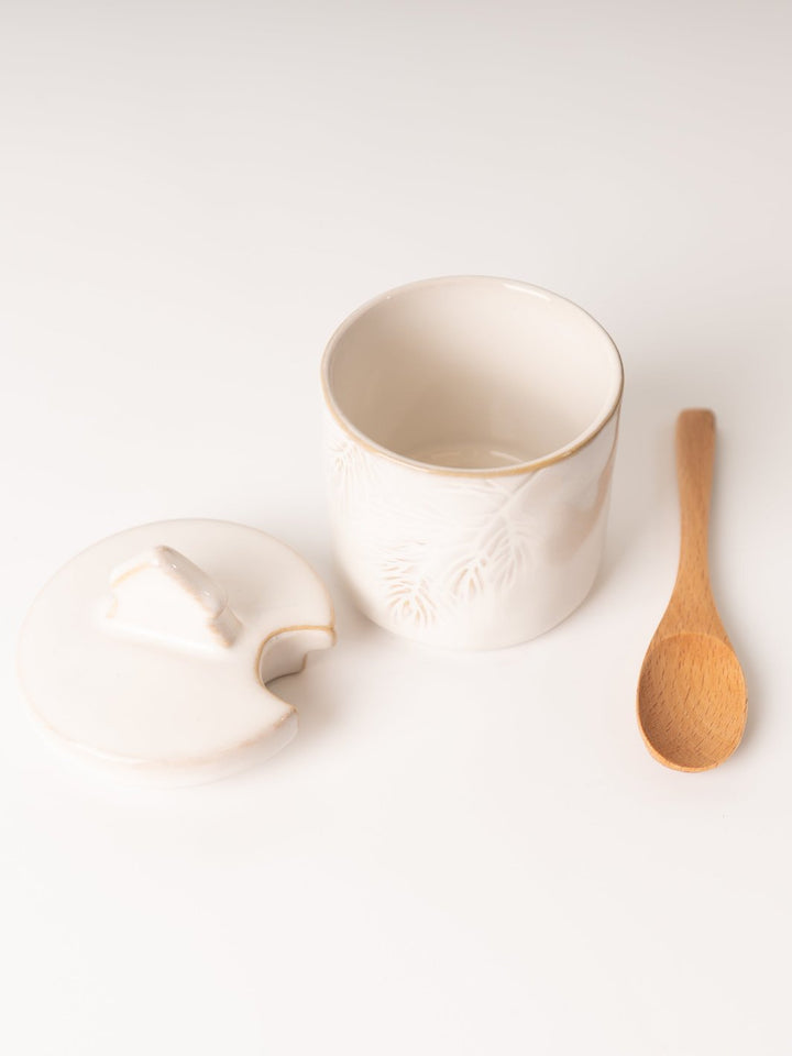 Sugar Pot and Wooden Spoon