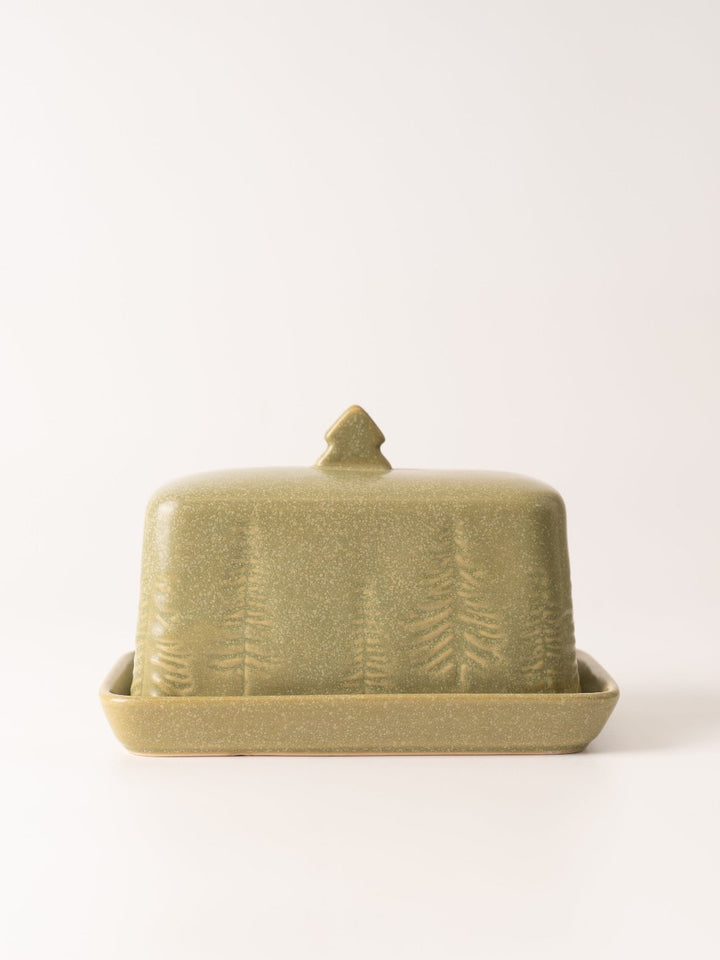 Pine Debossed Butter Dish