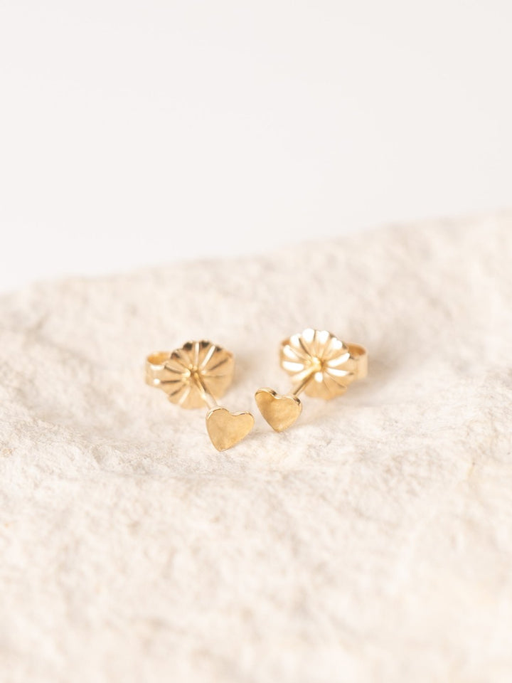 Gold Tiny Heart Earrings