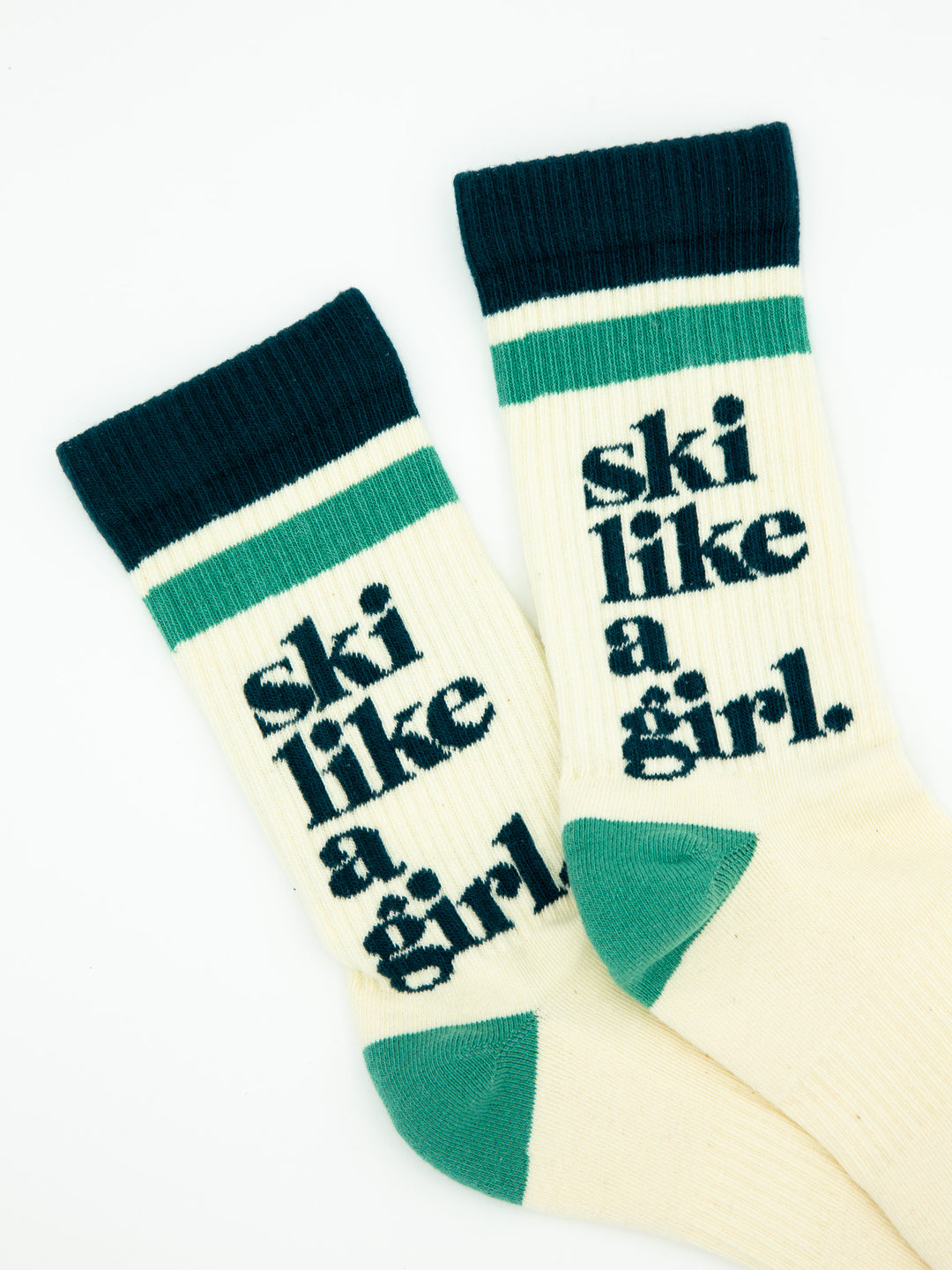 Ski Like a Girl Adult Green Socks