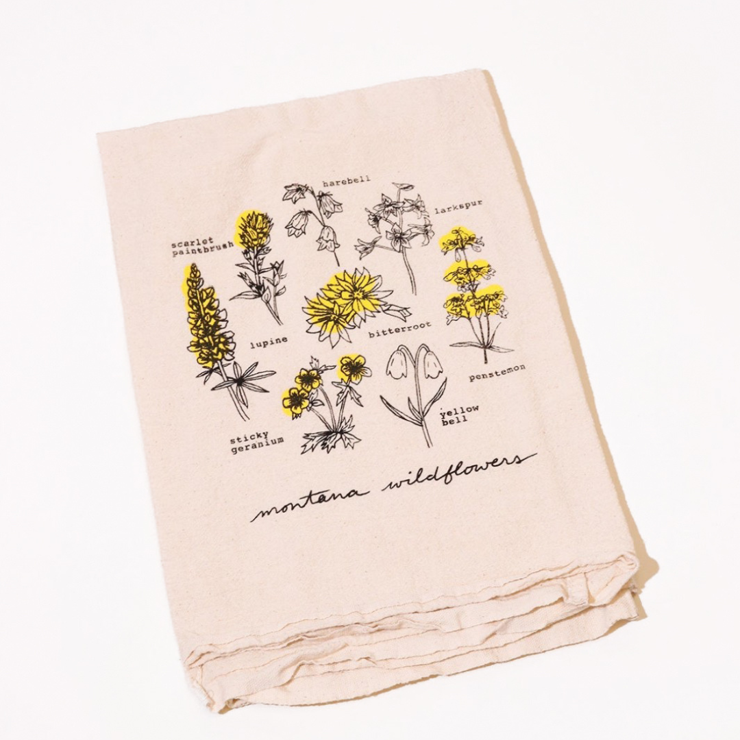 montana wildflowers tea towel heyday