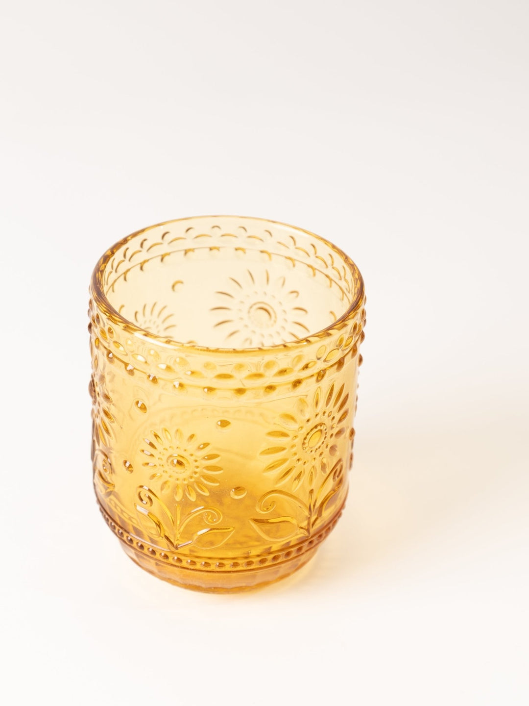 Amber Embossed Drinking Glass - Heyday