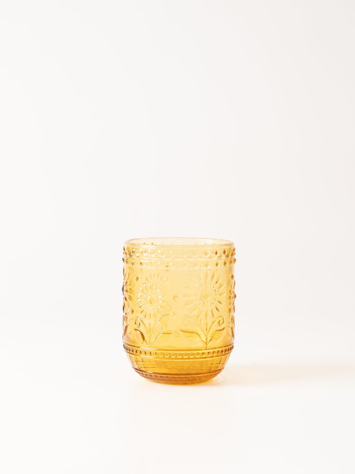 Amber Embossed Drinking Glass - Heyday