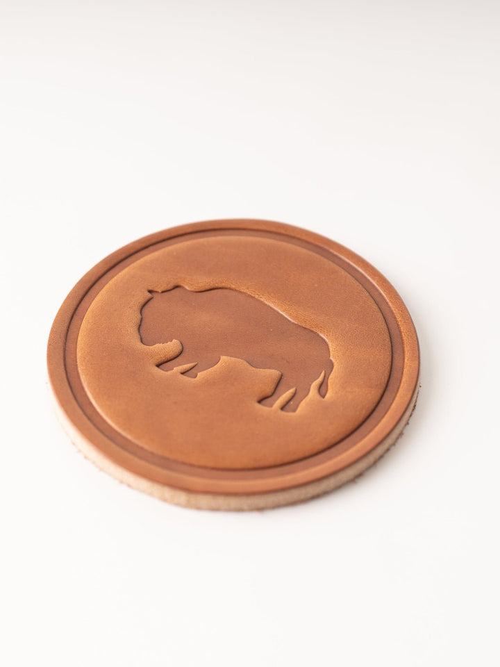 American Bison Leather Coaster - Heyday