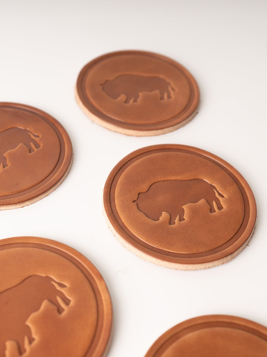 American Bison Leather Coaster - Heyday