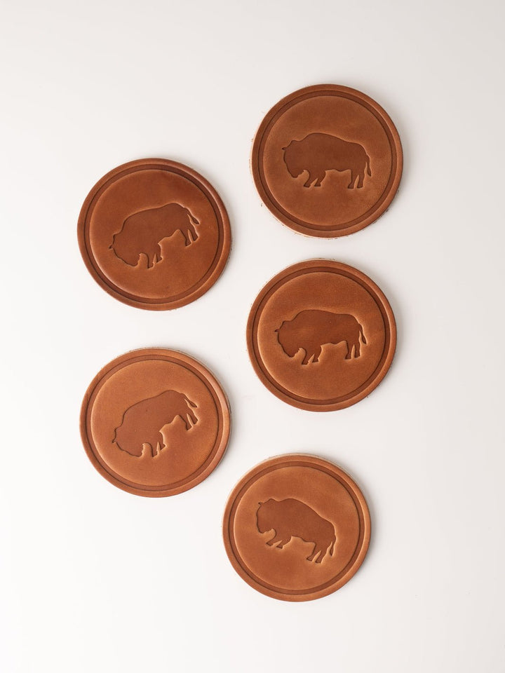 American Bison Leather Coaster - Heyday