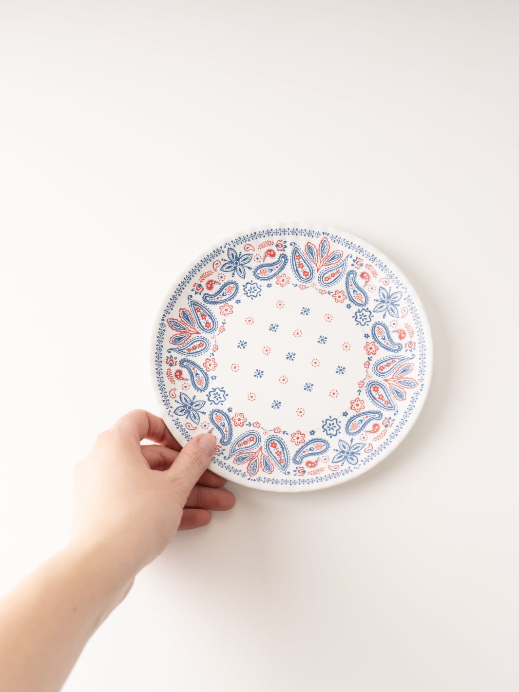 Americana Red and Blue Paisley Plate - Heyday