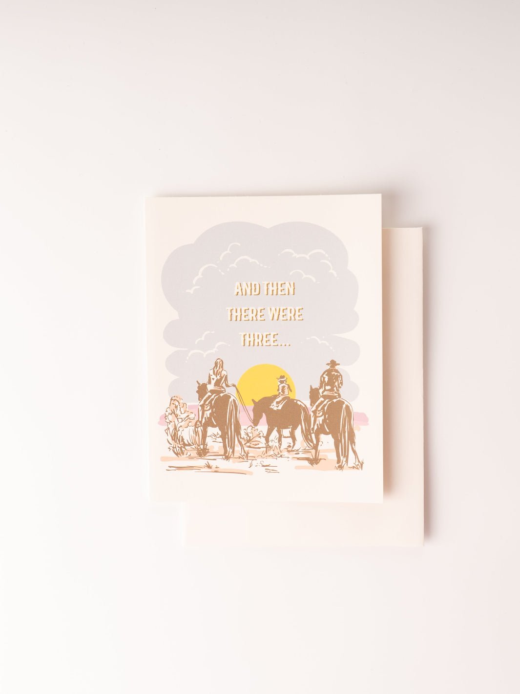 And Then There Were Three Cowboy Baby Card - Heyday