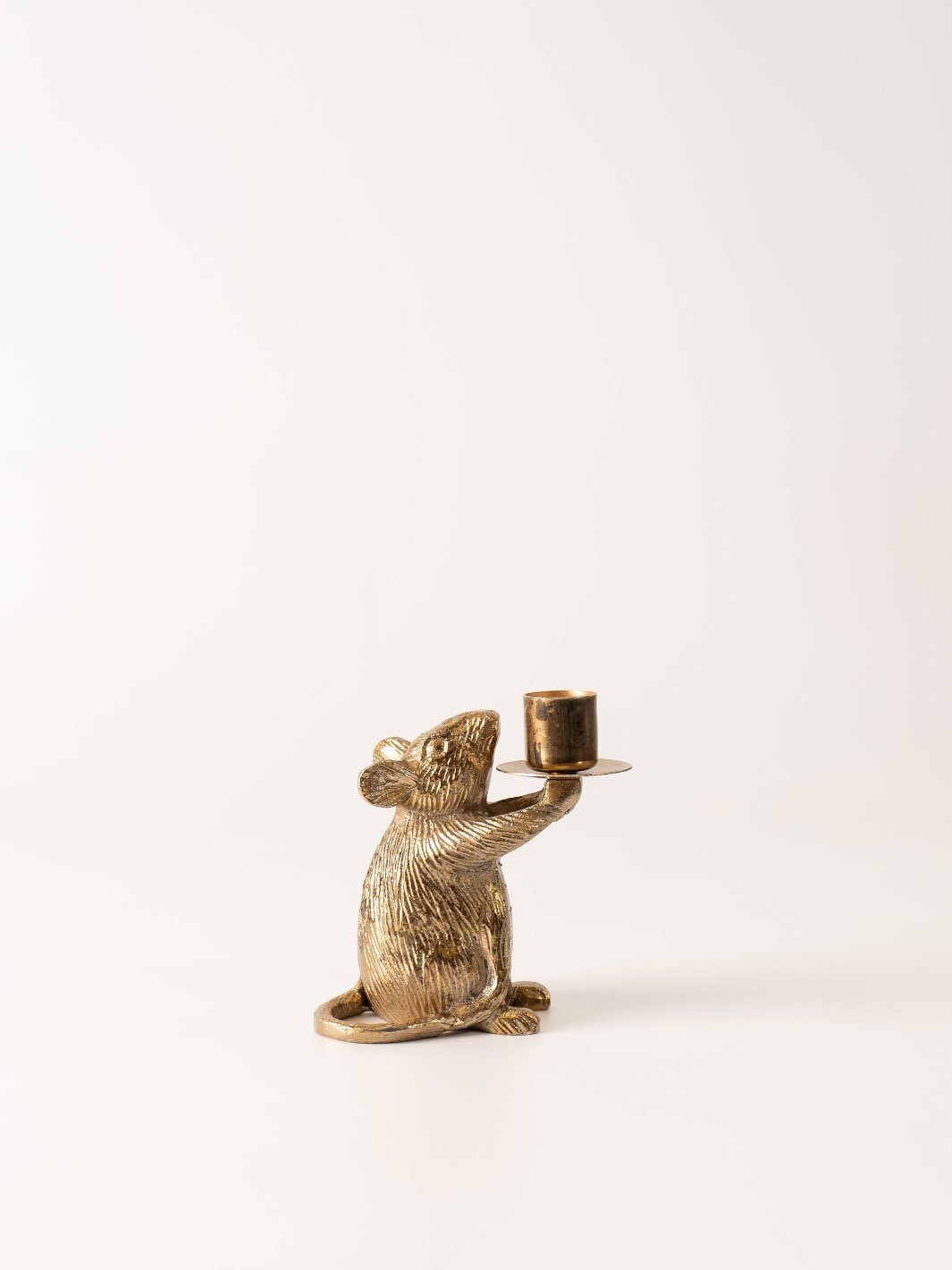 Antique Gold Mouse Taper Holder - Heyday