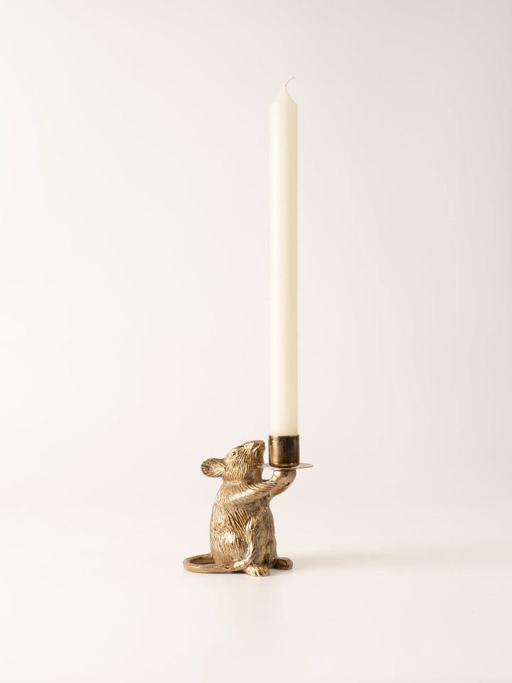 Antique Gold Mouse Taper Holder - Heyday