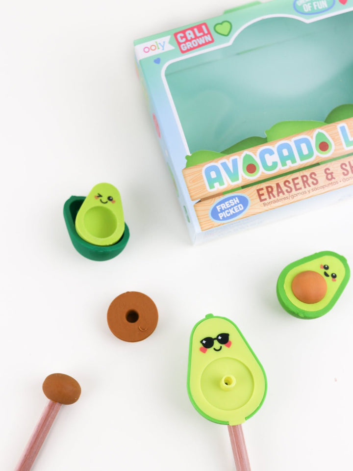 Avocado Love Erasers + Sharpener Set - Heyday