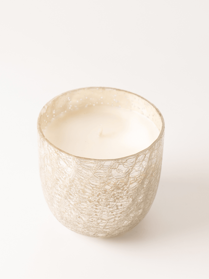 Balsam + Cedar Large Crackle Glass Candle - Heyday