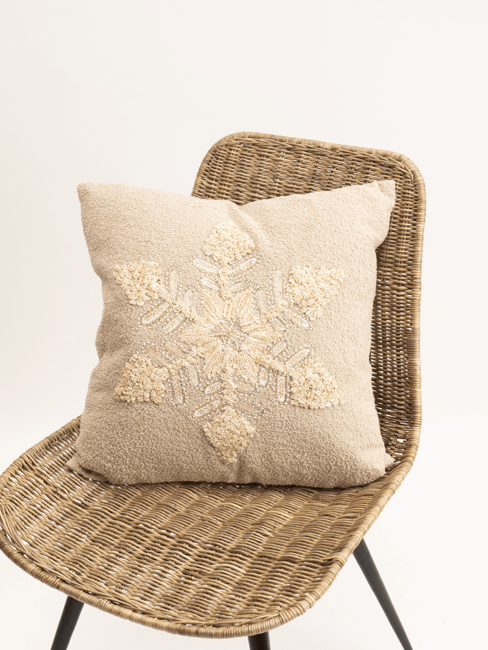 Beaded Snowflake Accent Pillow - Heyday