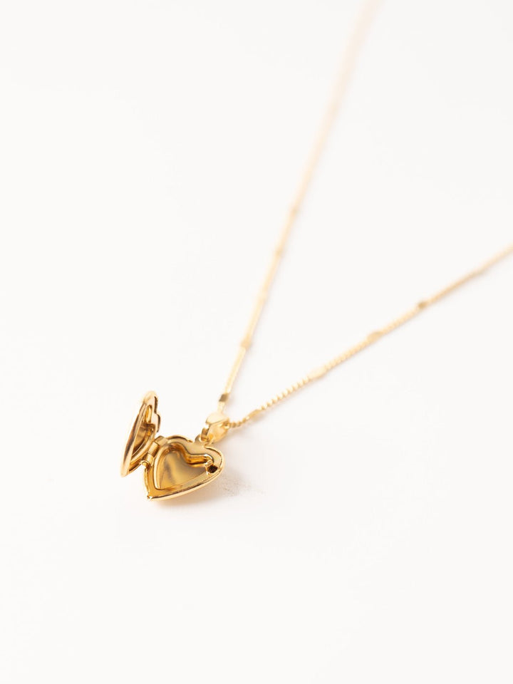 Beige Heart Locket Necklace - Heyday