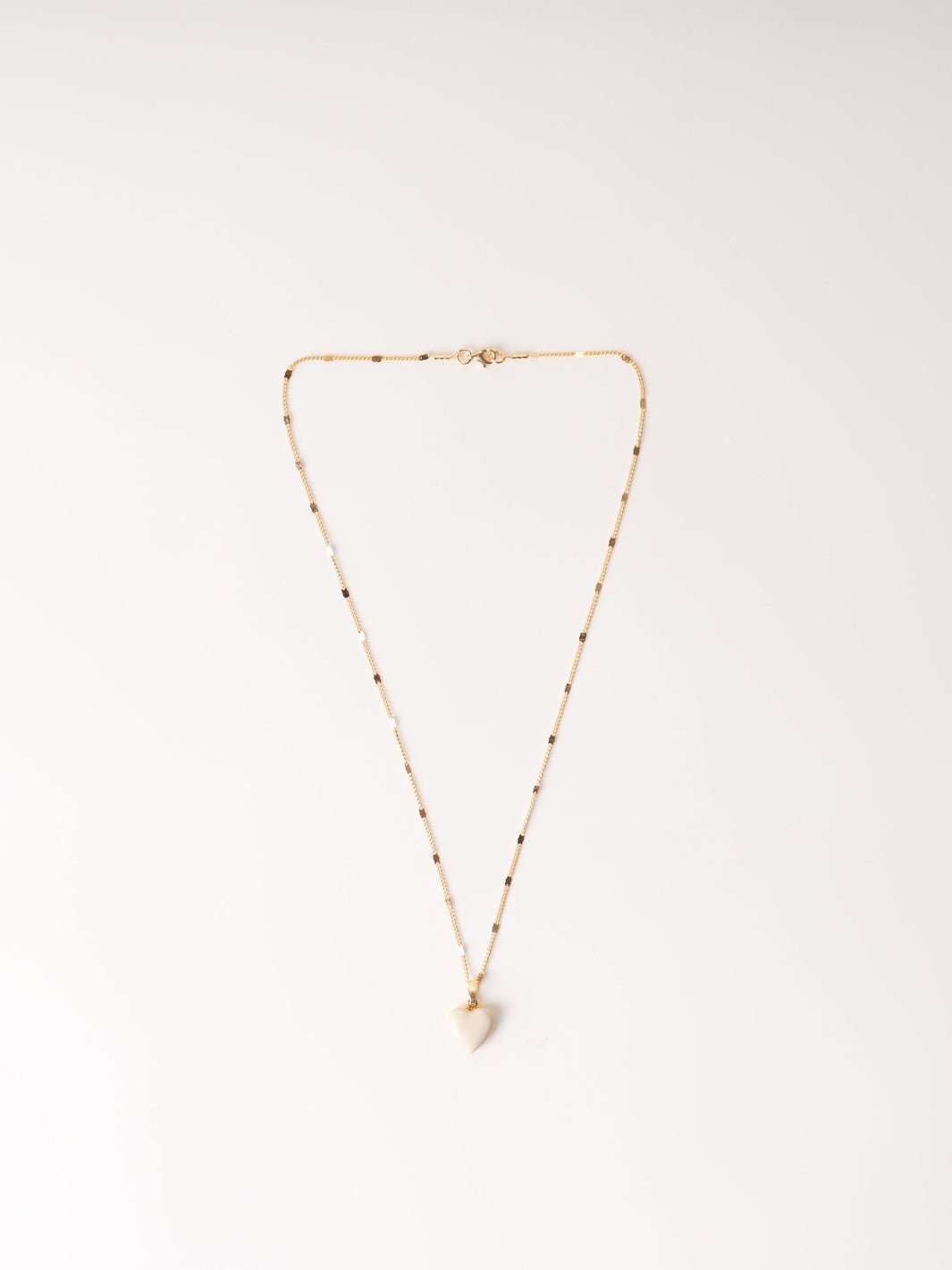Beige Heart Locket Necklace - Heyday