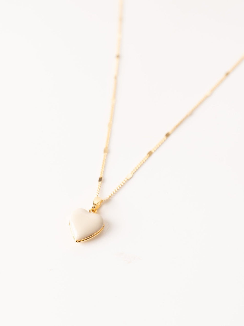 Beige Heart Locket Necklace - Heyday