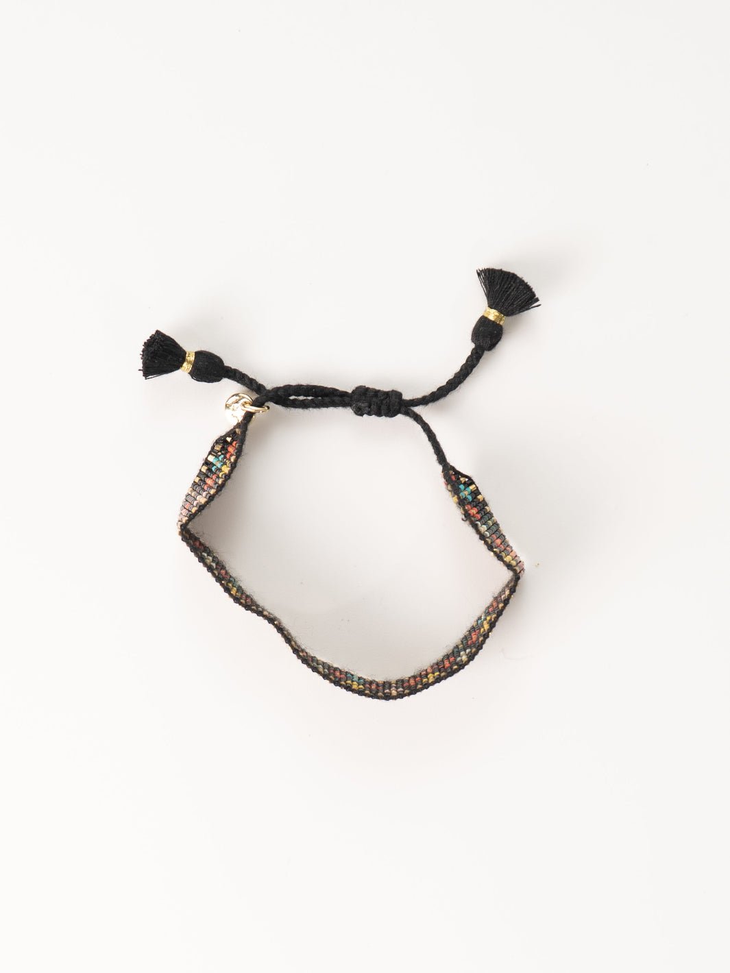 Black Gabby Floral Adjustable Bracelet - Heyday