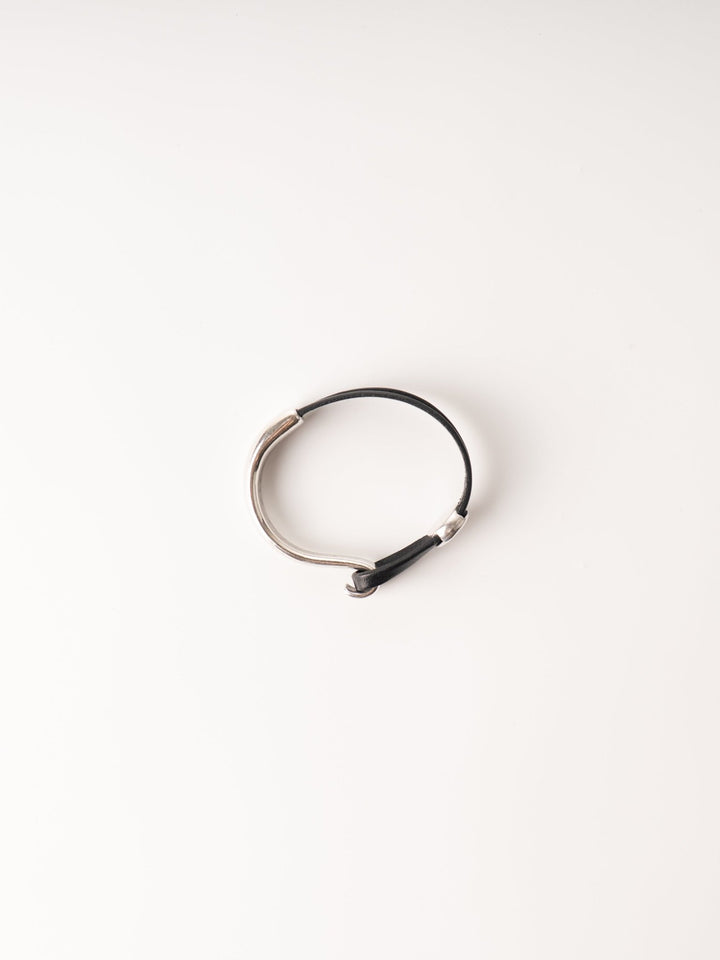 Black Hammered Round Cuff Bracelet - Heyday