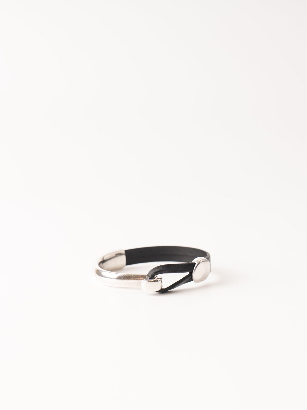 Black Hammered Round Cuff Bracelet - Heyday
