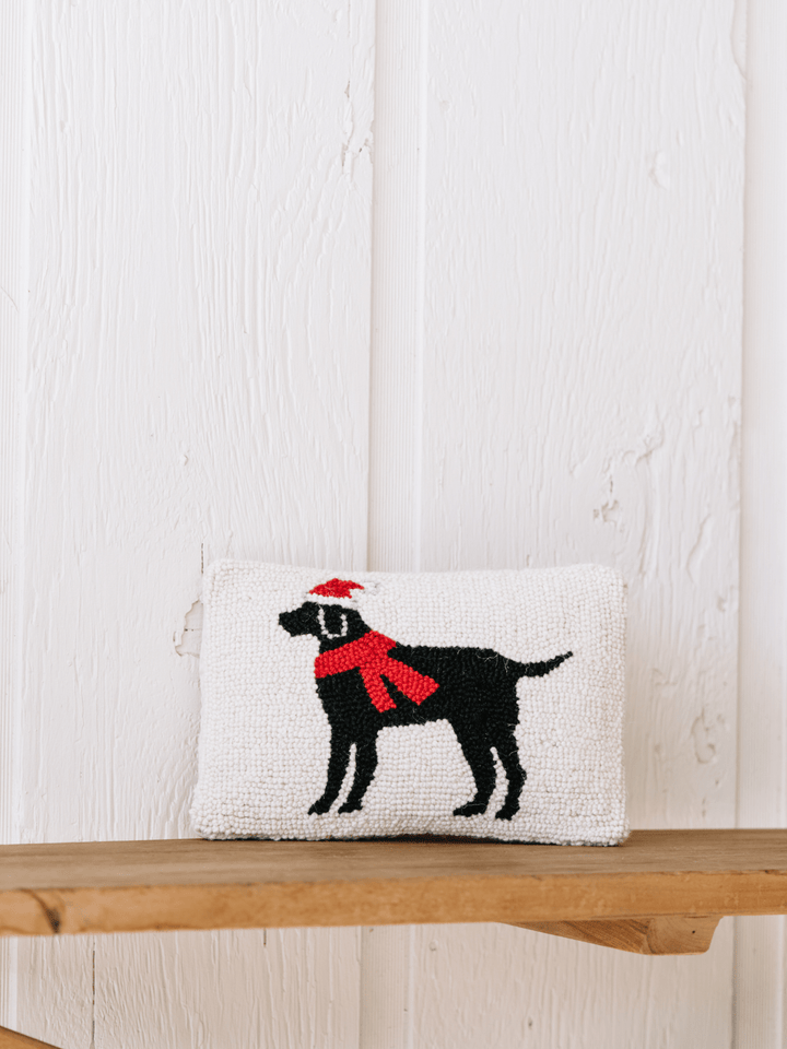 Black Lab Christmas Hook Pillow - Heyday