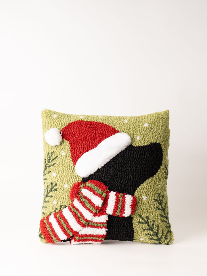 Black Lab Santa Hat Hook Pillow - Heyday