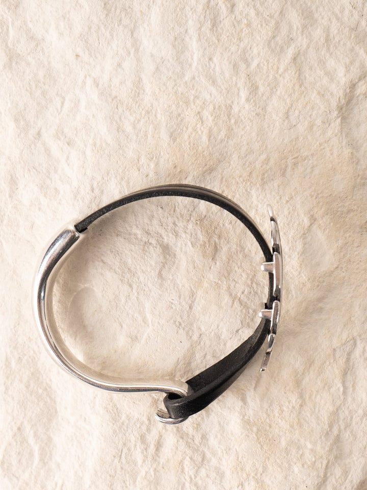 Black Leather Feather Cuff Bracelet - Heyday