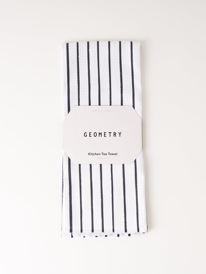 Black Lined Microfiber Tea Towel - Heyday