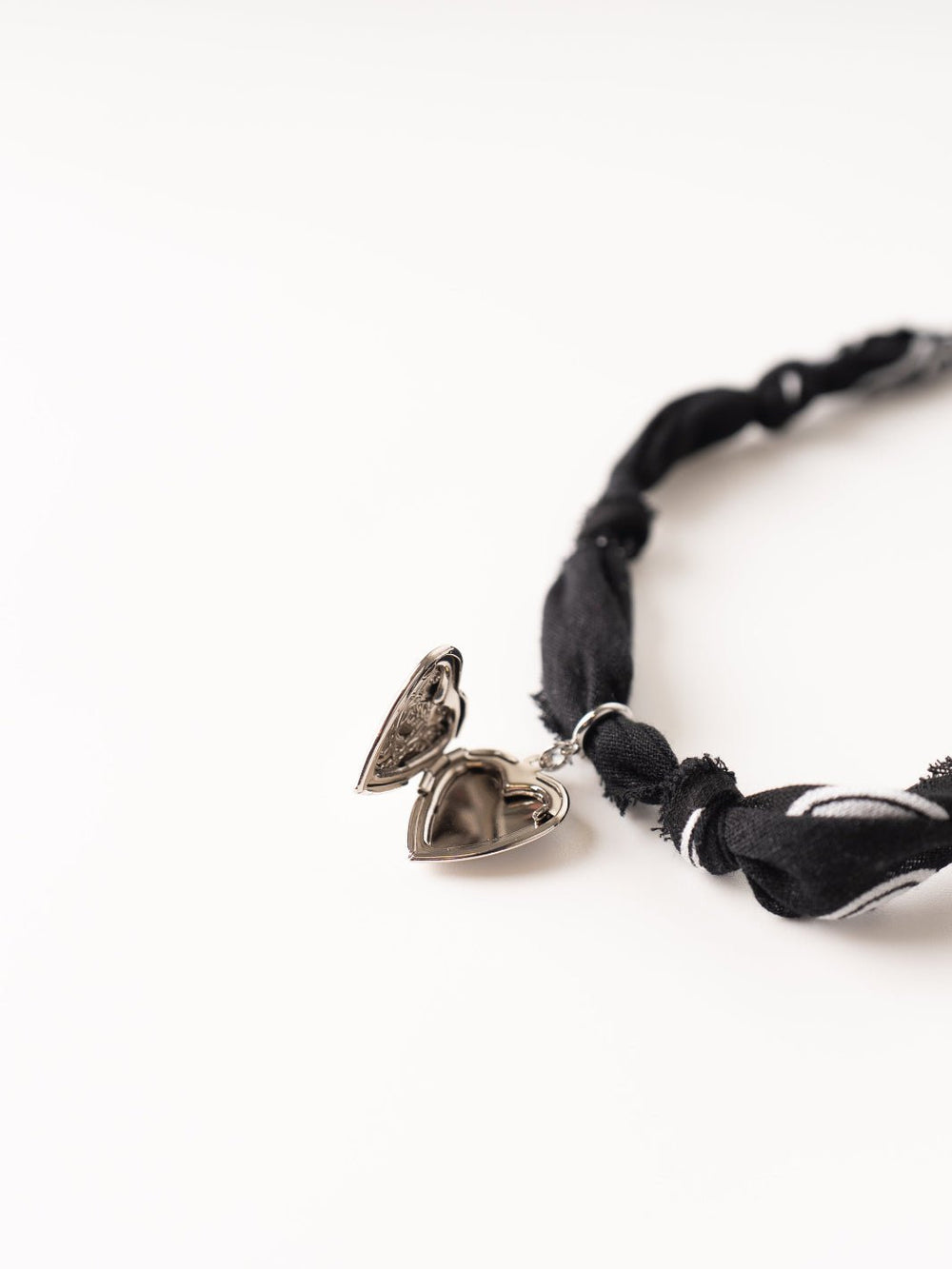 Black Silver Heart Bandana Necklace - Heyday