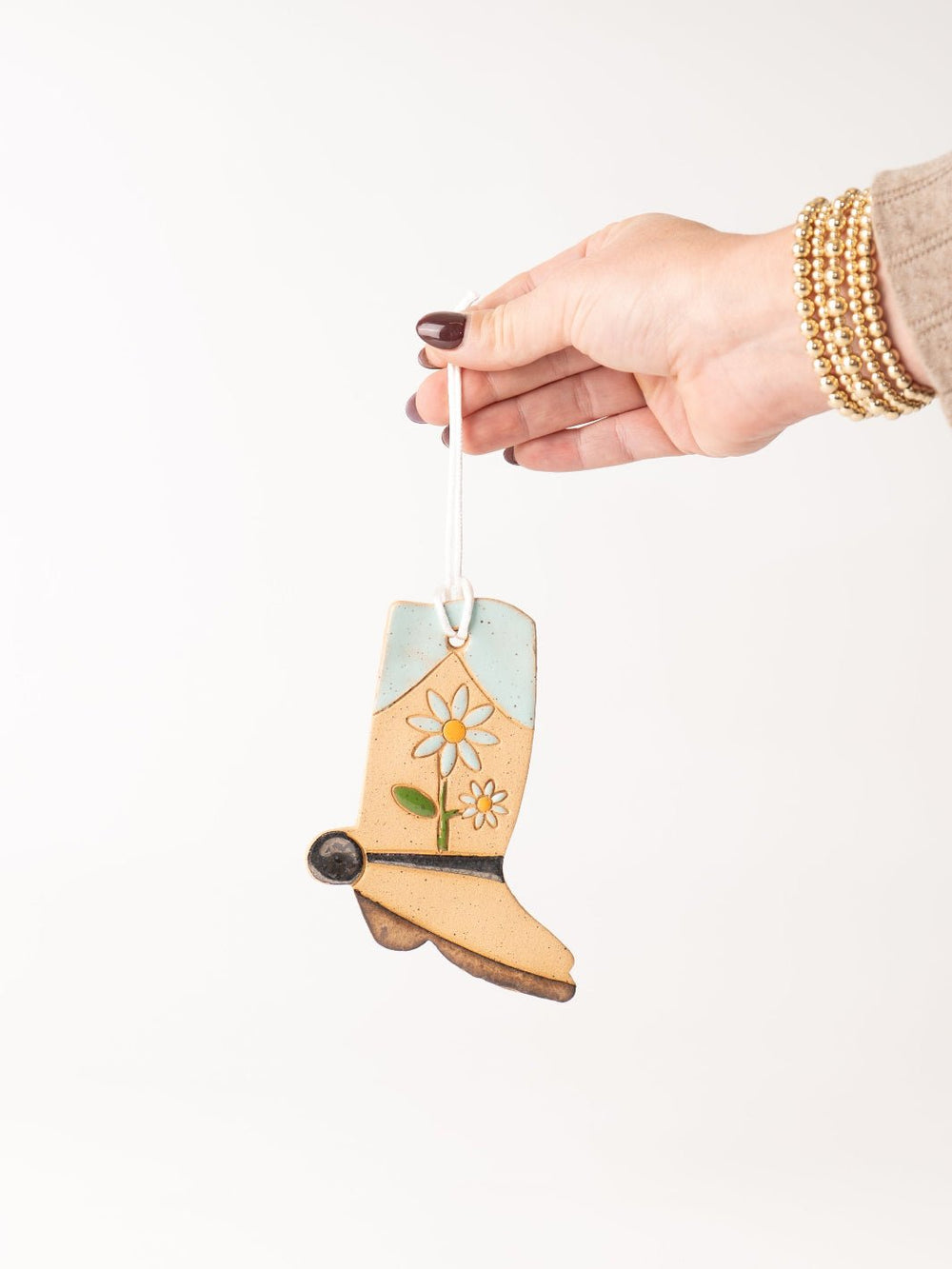 Blue Blossoms Cowgirl Boot Ornament - Heyday
