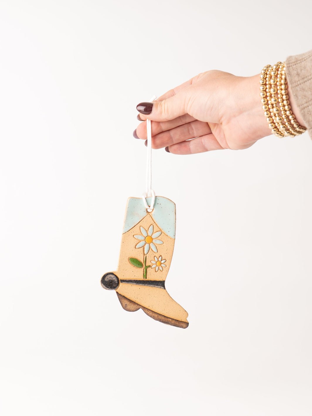Blue Blossoms Cowgirl Boot Ornament - Heyday