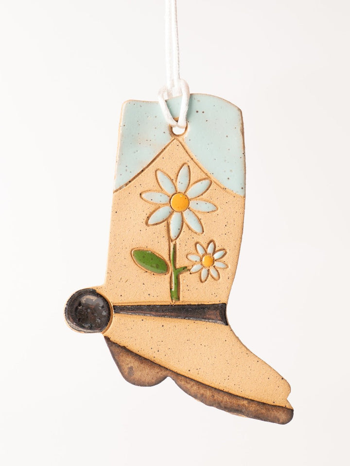 Blue Blossoms Cowgirl Boot Ornament - Heyday