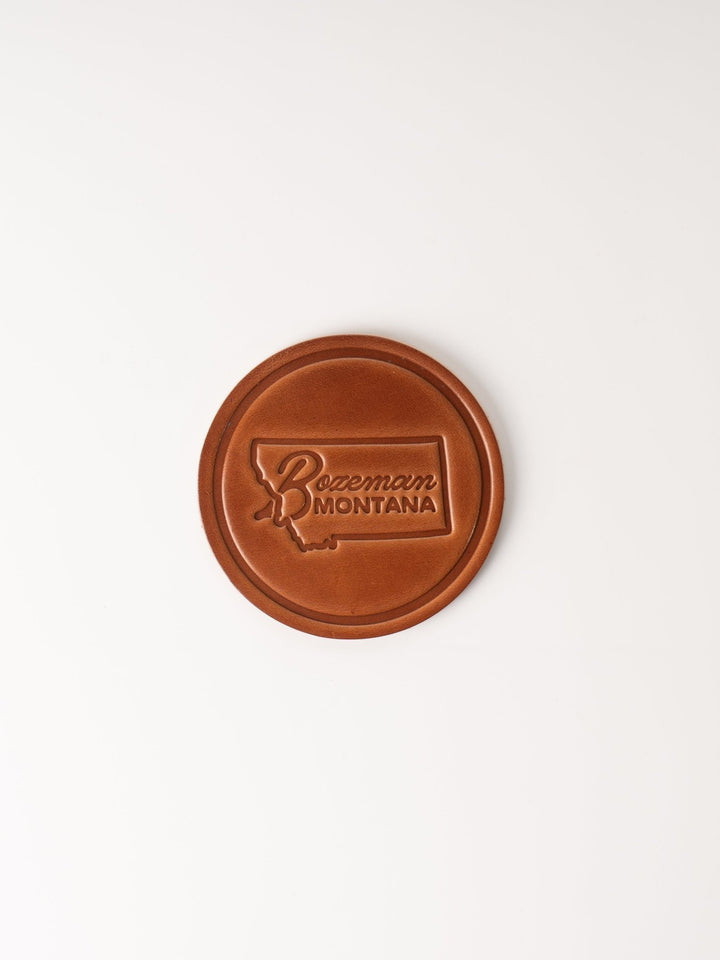 Bozeman Montana Leather Coaster - Heyday