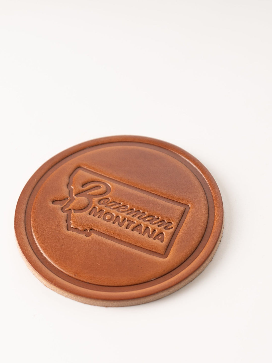 Bozeman Montana Leather Coaster - Heyday