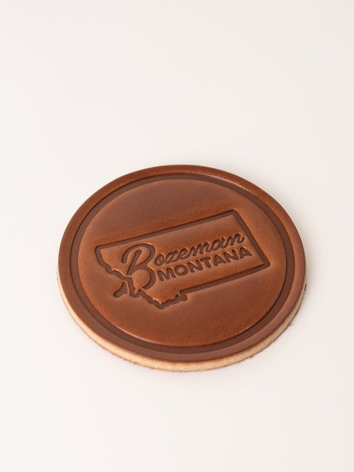 Bozeman Montana Leather Coaster - Heyday