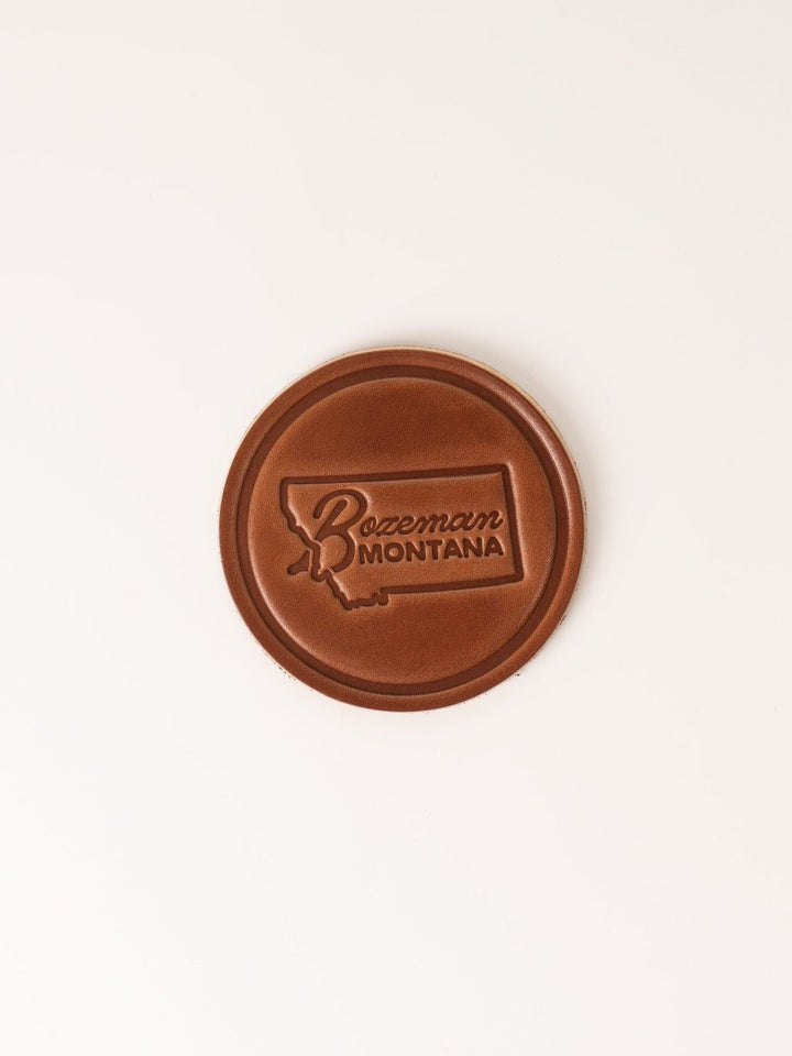 Bozeman Montana Leather Coaster - Heyday