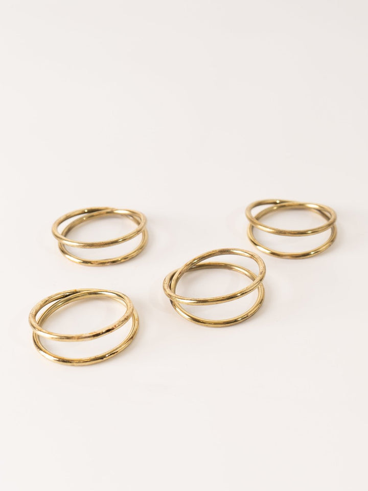 Brass Knot Napkin Ring Set - Heyday