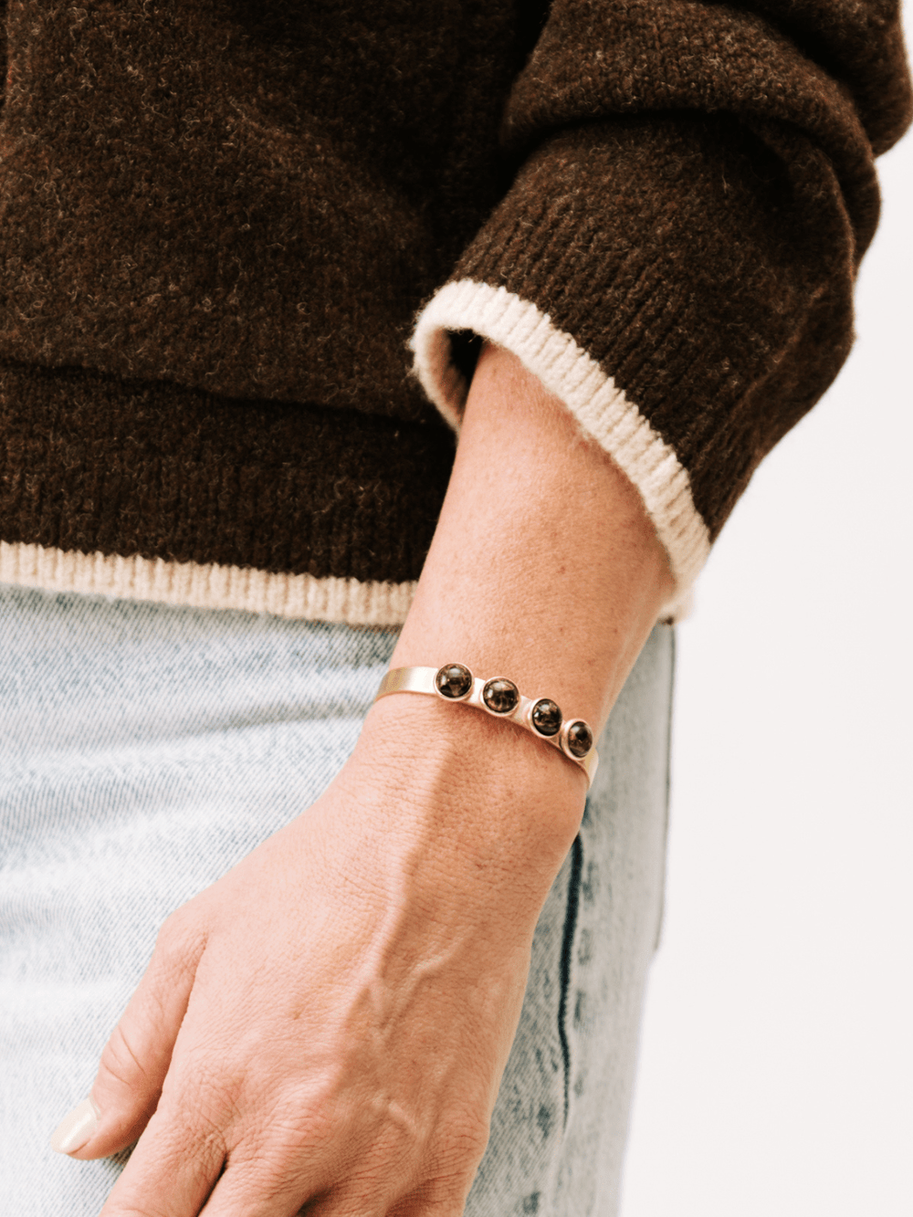 Bridger Obsidian Brass Cuff - Heyday