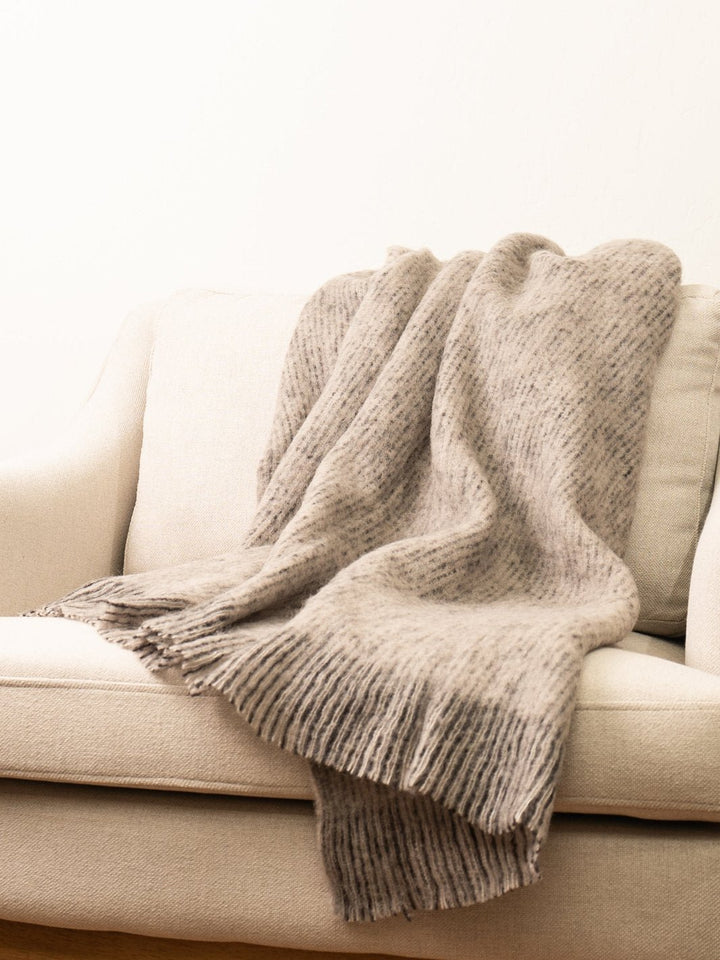 Brushed New Zealand Wool Striped Throw - Heyday