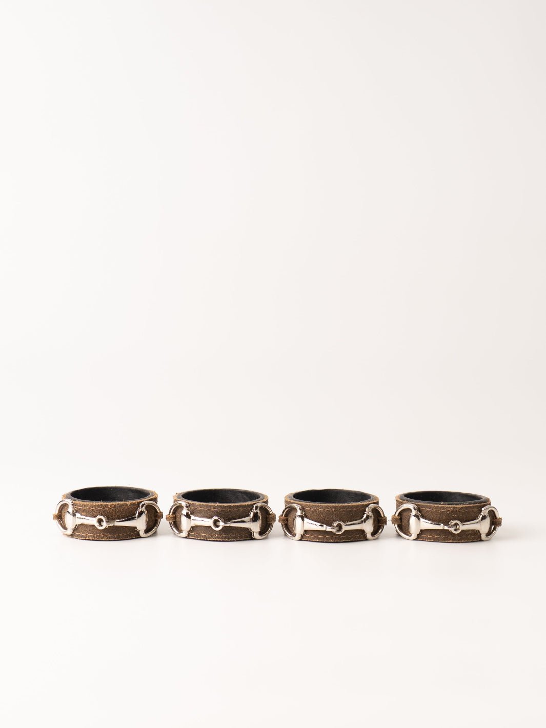 Buckled Leather Napkin Ring Set - Heyday