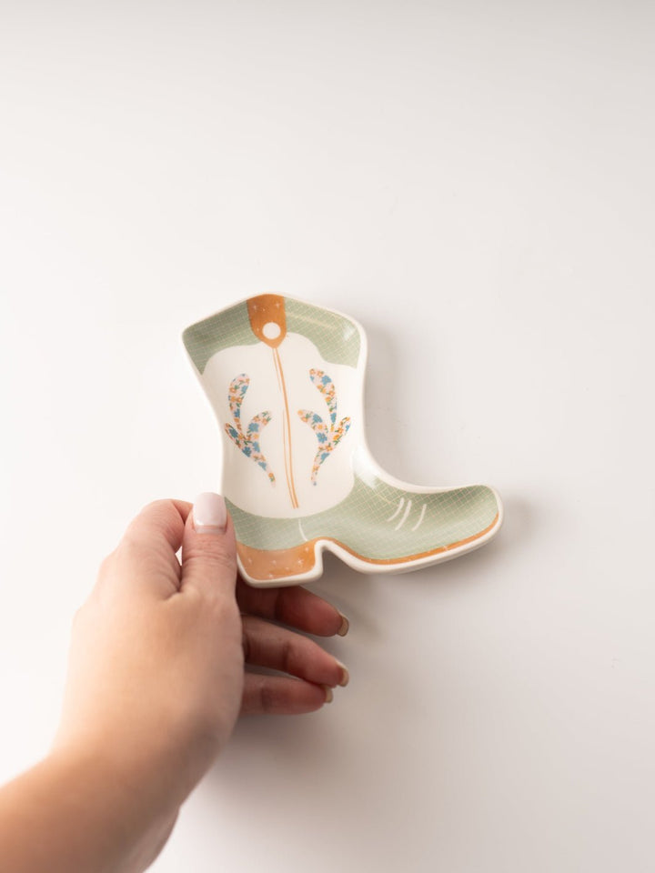Calico Cowboy Boot Trinket Tray - Heyday