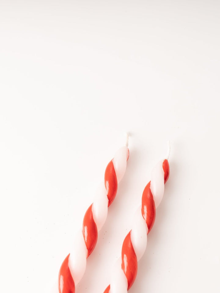 Candy Cane Twist Taper Candles - Heyday