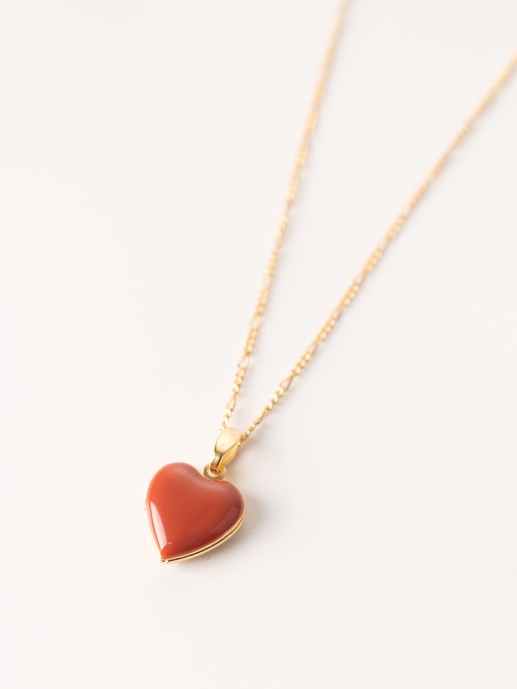 Canyon Red Small Enamel Heart Locket - Heyday