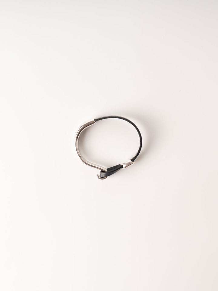 Charcoal Hammered Round Cuff Bracelet - Heyday