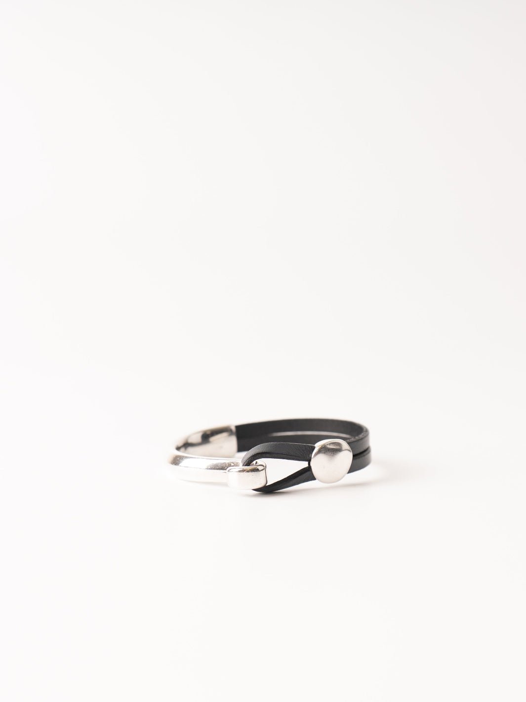 Charcoal Hammered Round Cuff Bracelet - Heyday
