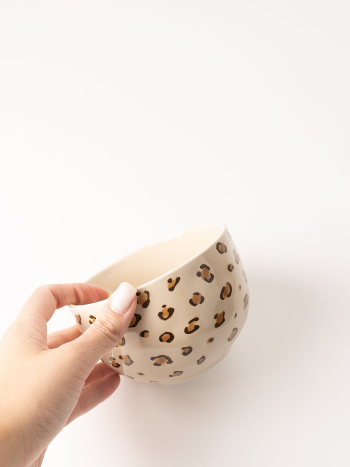 Cheetah Print Stoneware Bowl - Heyday