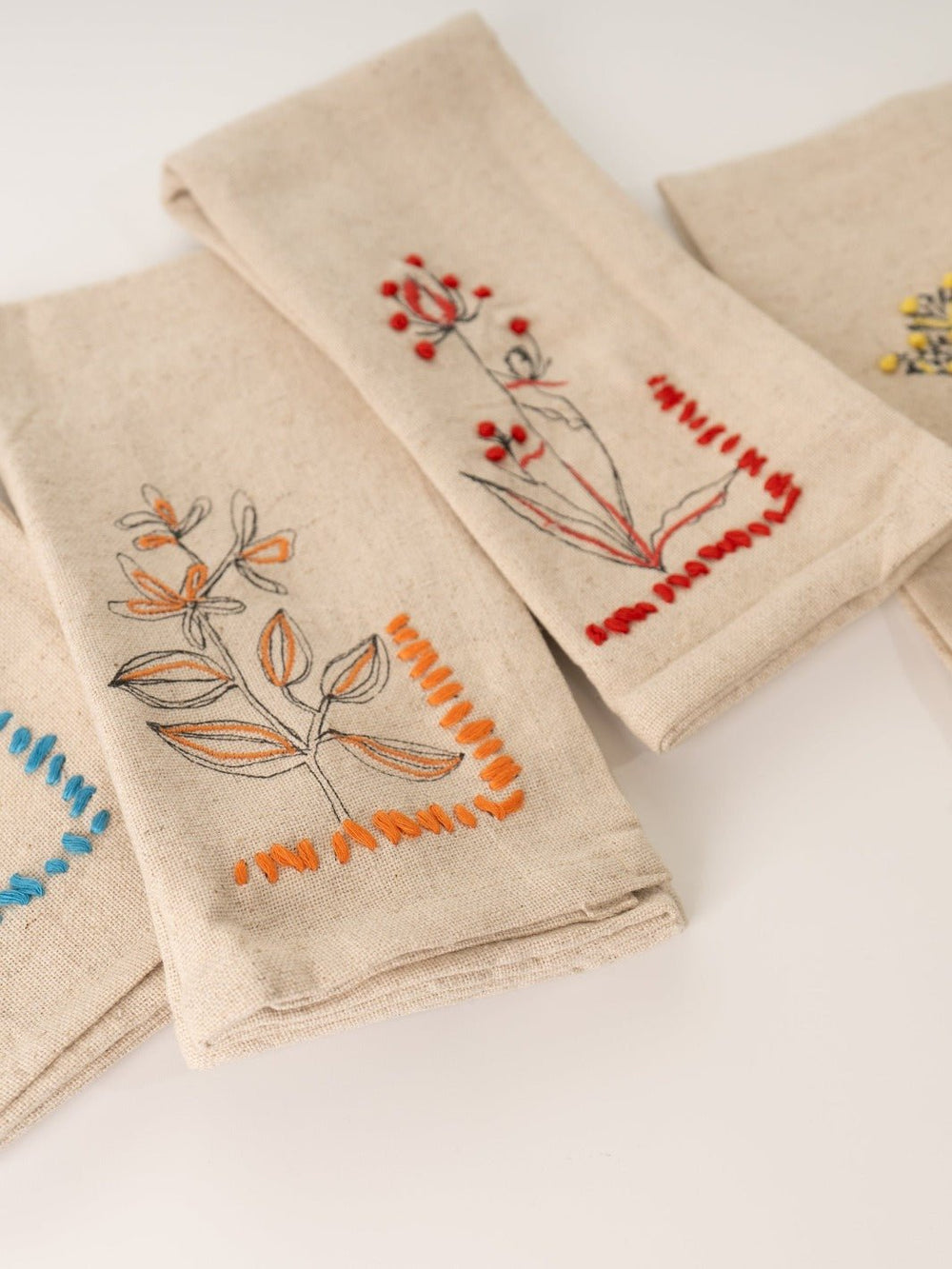 Cloth Printed Napkin with Hand - Embroidery - Heyday
