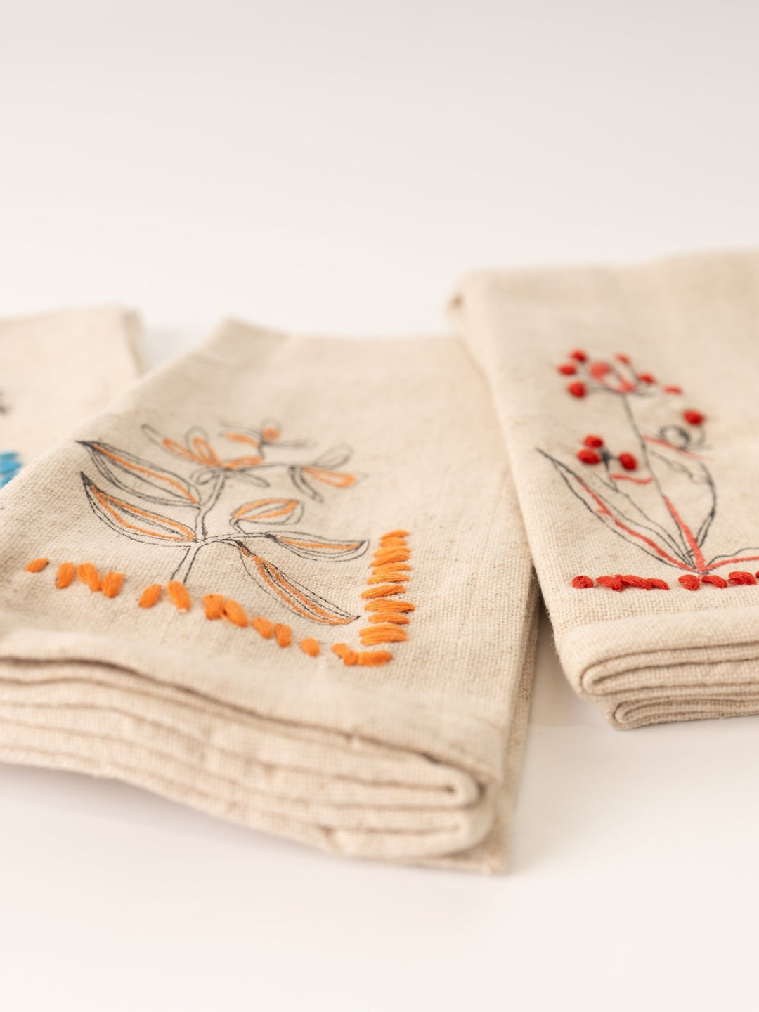 Cloth Printed Napkin with Hand - Embroidery - Heyday